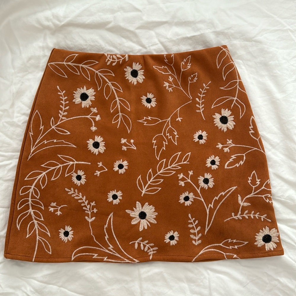 Mi Ami from Francesca's Kamila Size XS Burnt Orange Faux Suede Mini Skirt - Picture 1 of 7